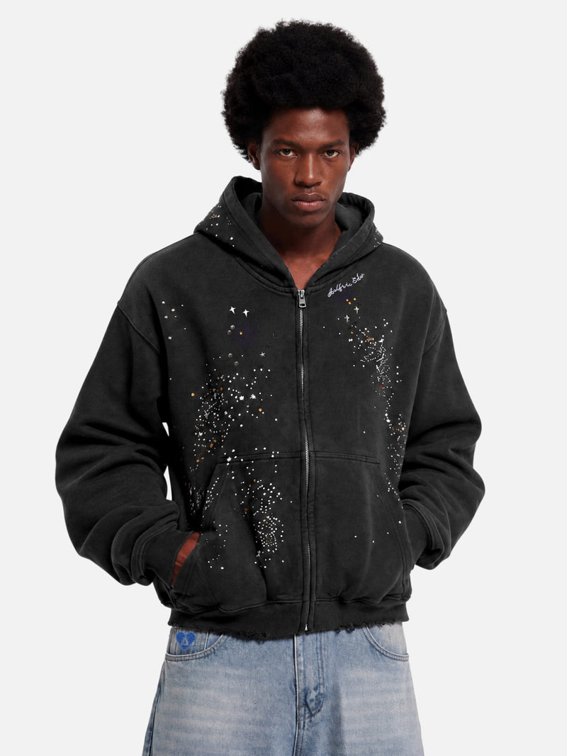 Aelfric Eden Rhinestone Boxy Zip Up V302 Hoodie