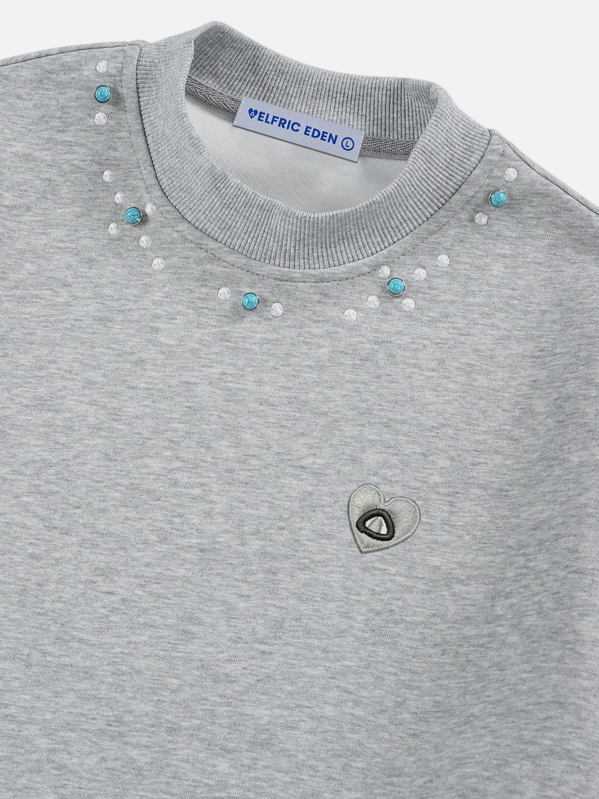 Aelfric Eden Turquoise Stud Collar Sweatshirt