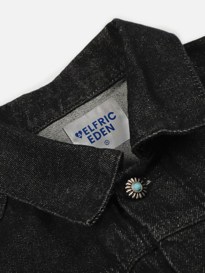 Aelfric Eden Pleated Metal Button Denim Jacket