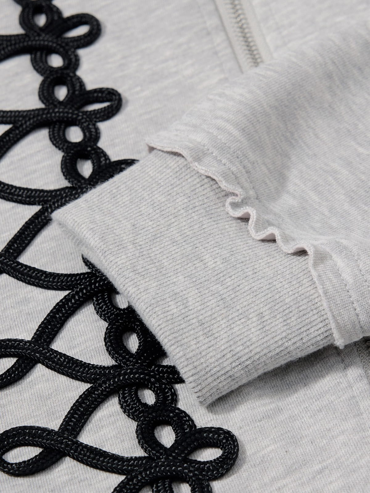 Aelfric Eden Lace-Up Embroidery Zip Up Hoodie