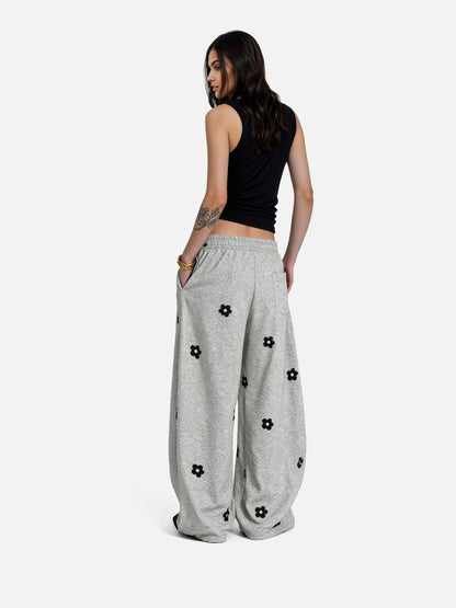 Aelfric Eden Floral Embroidery Baggy Barrel Sweatpants