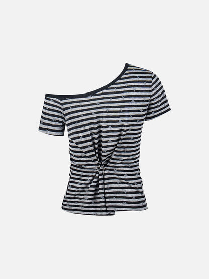 Aelfric Eden Stripe Star Off-The-Shoulder Tee