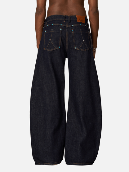 Aelfric Eden Baggy Barrel Rivet Raw Jeans
