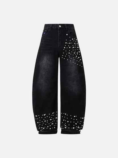 Aelfric Eden Pearl Embellished Baggy Barrel Jeans