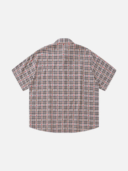 Aelfric Eden Crochet Heart Pocket Plaid Shirt