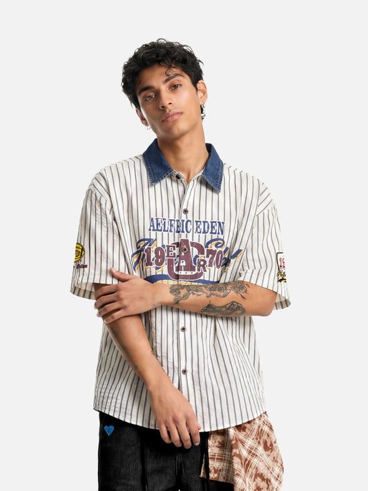 Aelfric Eden Stripe Patch Short Sleeve Shirt