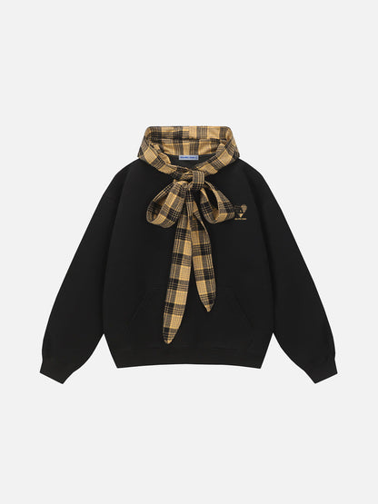 Aelfric Eden Plaid Bow Pullover Hoodie