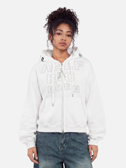 Aelfric Eden Boxy Graphic Zip Up Hoodie