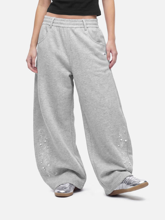 Aelfric Eden Embroidered Pearl Baggy Barrel Sweatpants