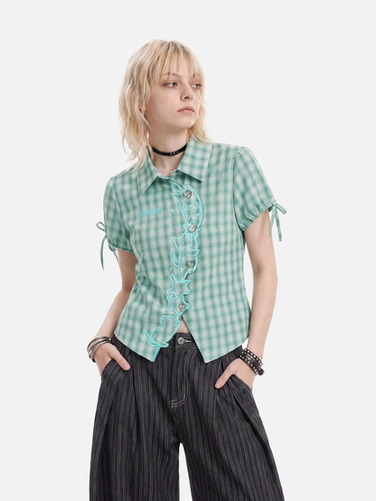 Aelfric Eden Plaid Cat Short Sleeve Shirt