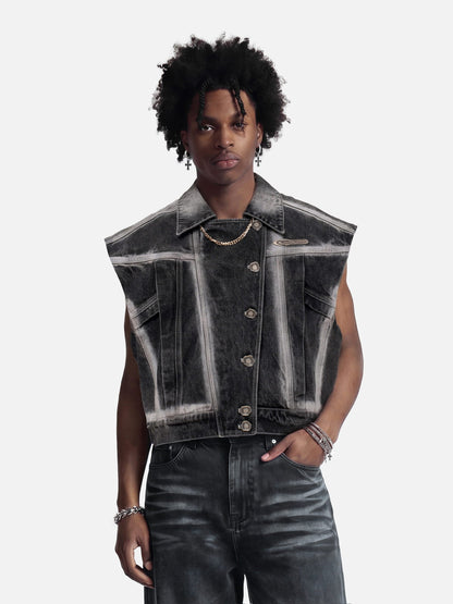 Aelfric Eden Super Boxy Washed Denim Vest