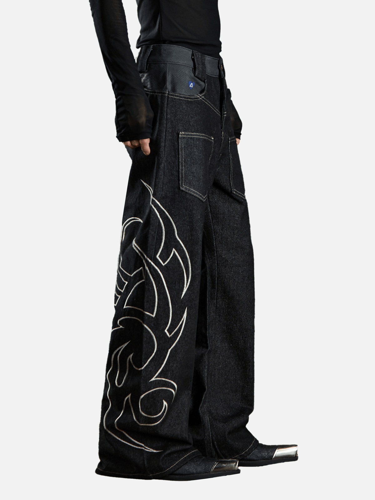 Aelfric Eden Baggy Barrel Embroidery Jeans