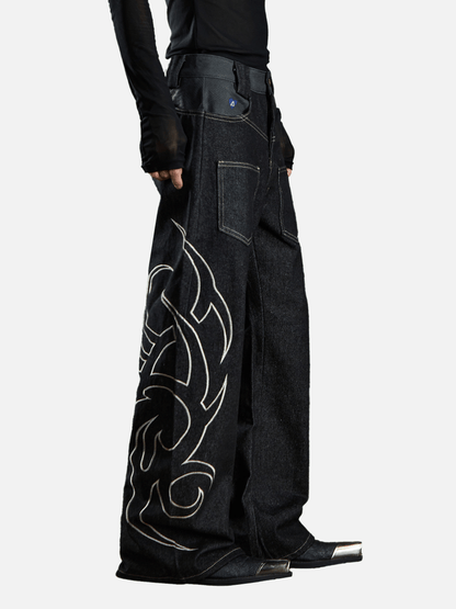 Aelfric Eden Baggy Barrel Embroidery Jeans