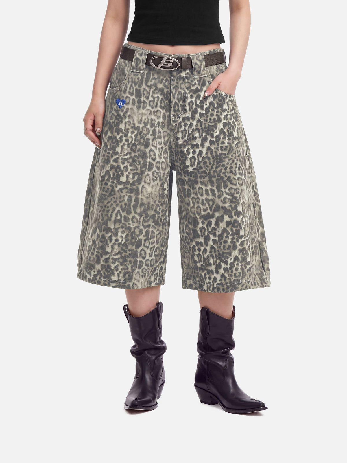 Aelfric Eden Leopard Print Longline Jorts