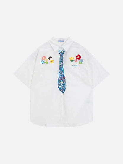 Aelfric Eden Graffiti Necktie Floral Shirt