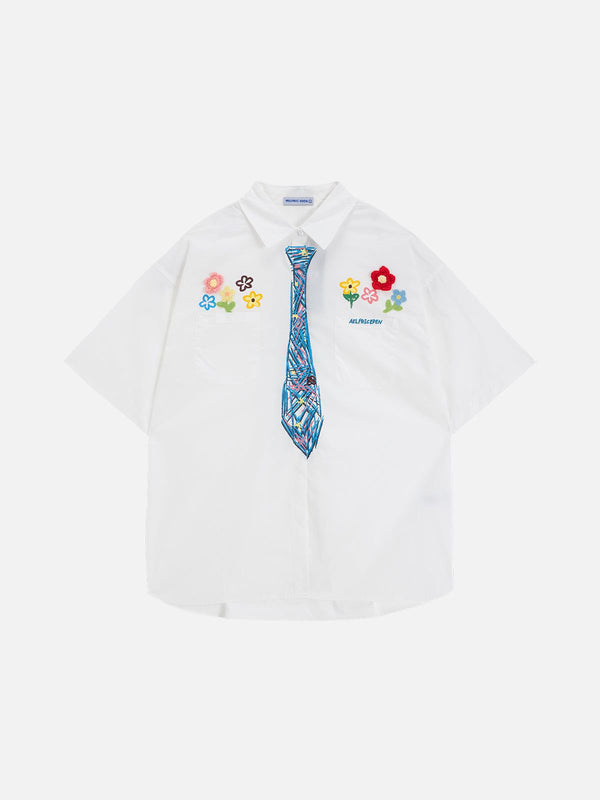 Aelfric Eden Graffiti Necktie Floral Shirt