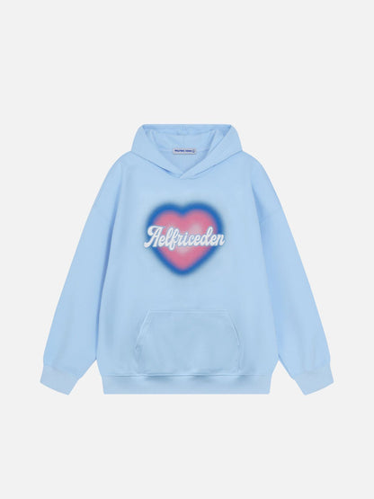 Aelfric Eden Dip Dye Heart Graphic Pullover Hoodie