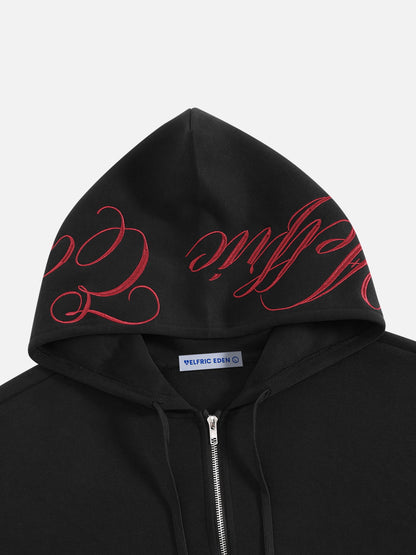 Aelfric Eden Boxy Script Embroidery Hoodie Sets