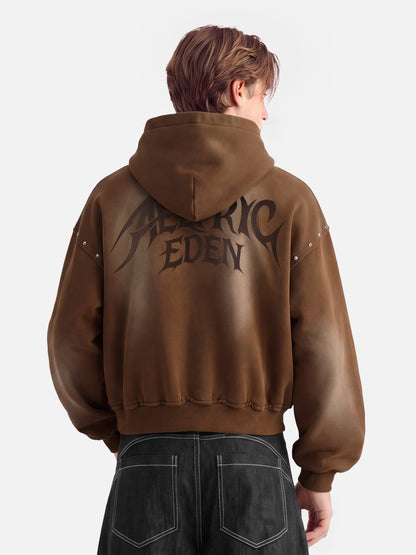 [Pre-Order] Aelfric Eden Boxy Studded Zip Up Hoodie