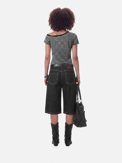 Aelfric Eden Stripe Star Off-The-Shoulder Tee