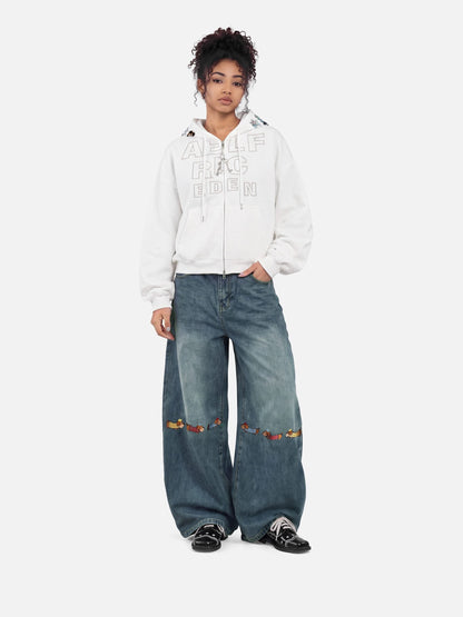 Aelfric Eden Boxy Graphic Zip Up Hoodie
