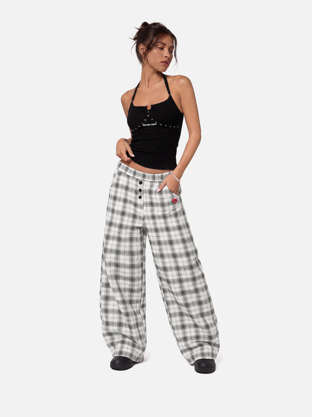 Aelfric Eden Plaid Button Fly Pants