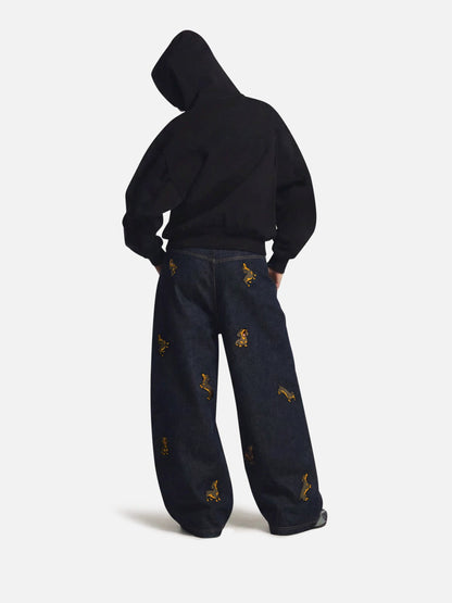 Aelfric Eden Dachshund Embroidered Baggy Jeans