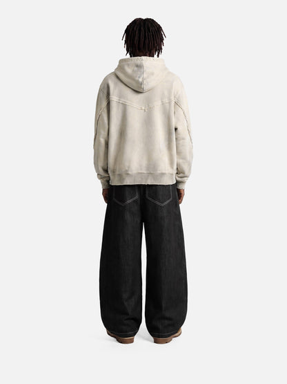 Aelfric Eden Washed Asymmetric Zip Up Hoodie