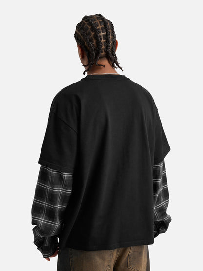 Aelfric Eden Plaid Layered Long Sleeve Tee