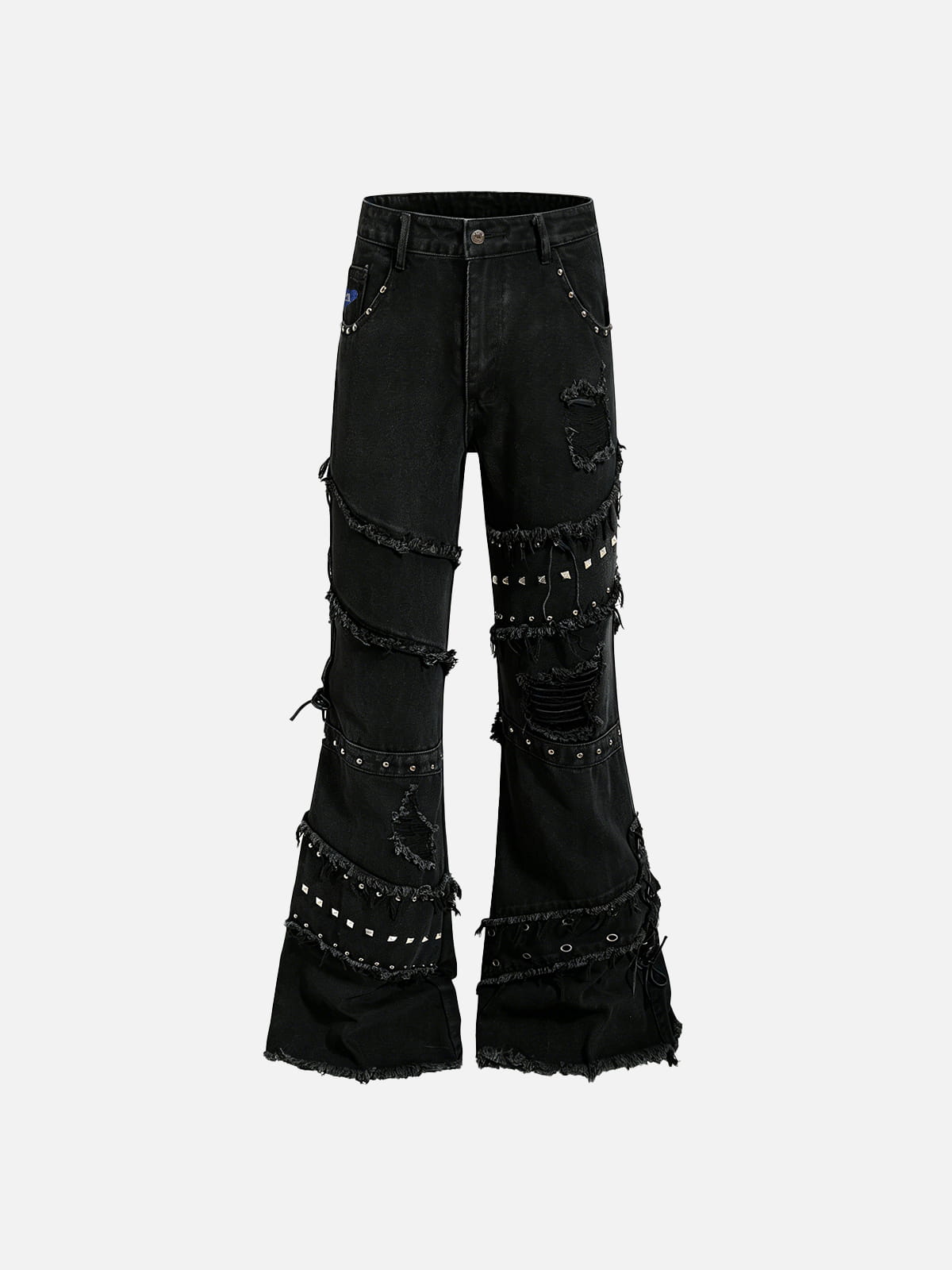 Aelfric Eden Studded Distressed Bootcut Jeans