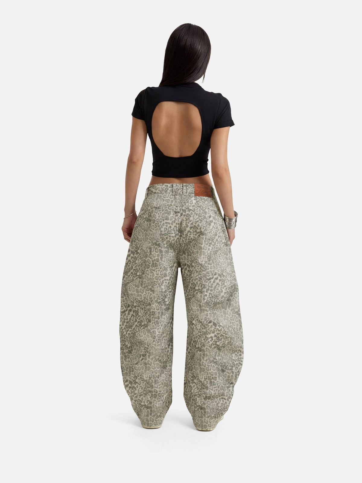 Aelfric Eden Baggy Barrel Leopard Jeans