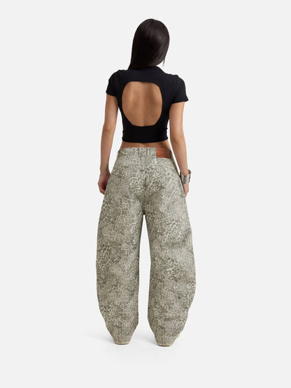 Aelfric Eden Baggy Barrel Leopard Jeans