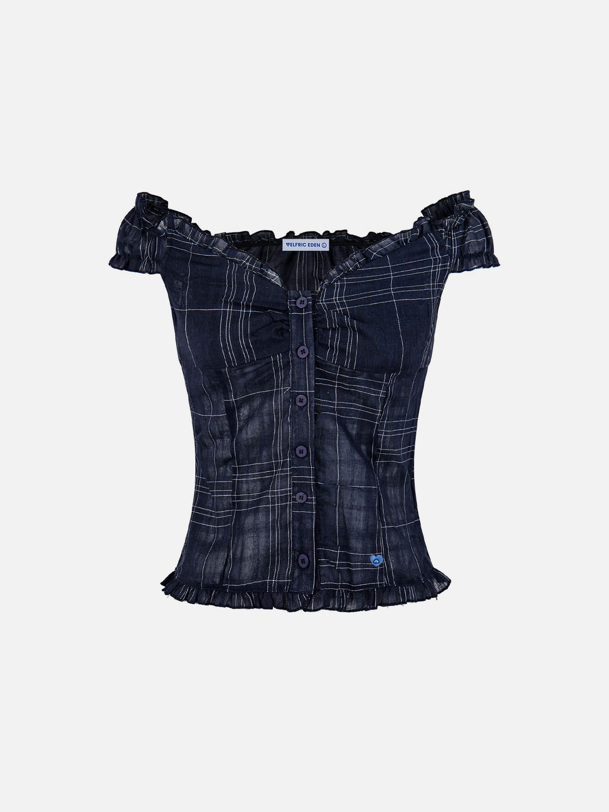 Aelfric Eden Plaid Off-The-Shoulder Tube Top