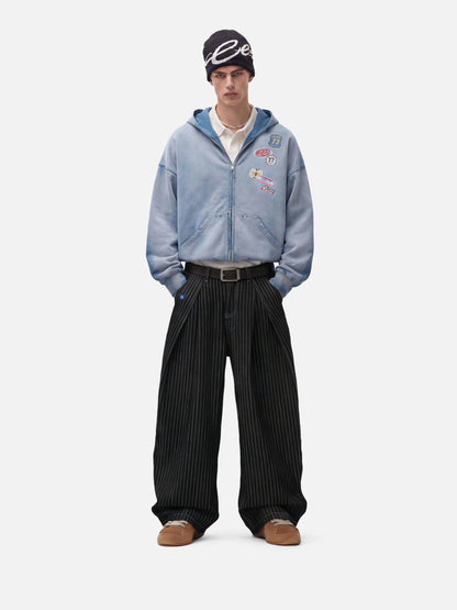 Aelfric Eden Badge Boxy Zip Up Hoodie