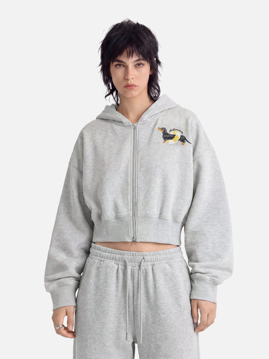 [Pre-Order] Aelfric Eden Cropped Dachshund Zip Up Hoodie
