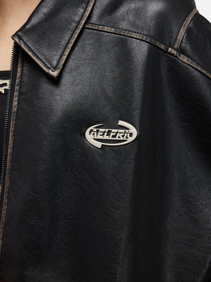 Aelfric Eden Faux Leather Cropped Jacket