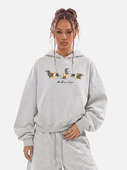[Pre-Order] Aelfric Eden Boxy Dachshund Graphic Pullover Hoodie