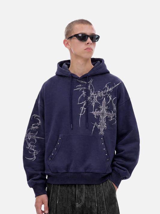 Aelfric Eden Boxy Cross Graphic Pullover Hoodie