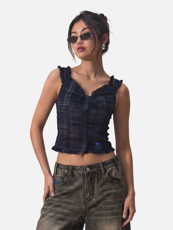 Aelfric Eden Plaid Off-The-Shoulder Tube Top