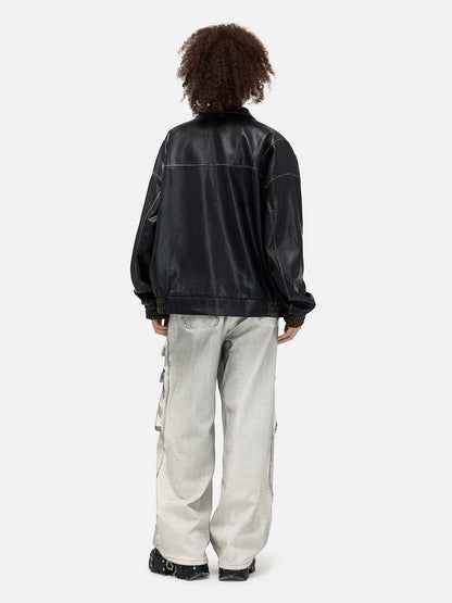 Aelfric Eden Faux Leather Cropped Jacket