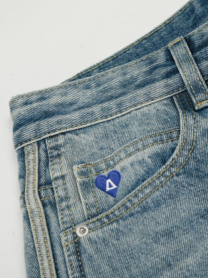 Aelfric Eden Stripe Whiskering Baggy Barrel Jeans