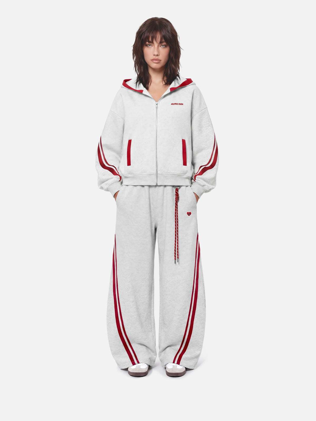 Aelfric Eden Boxy Contrast Stripe Zip Up Hoodie