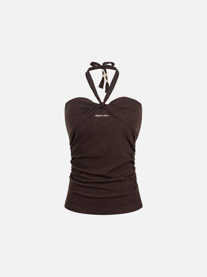 Aelfric Eden Ruched Tie Front Tube Top