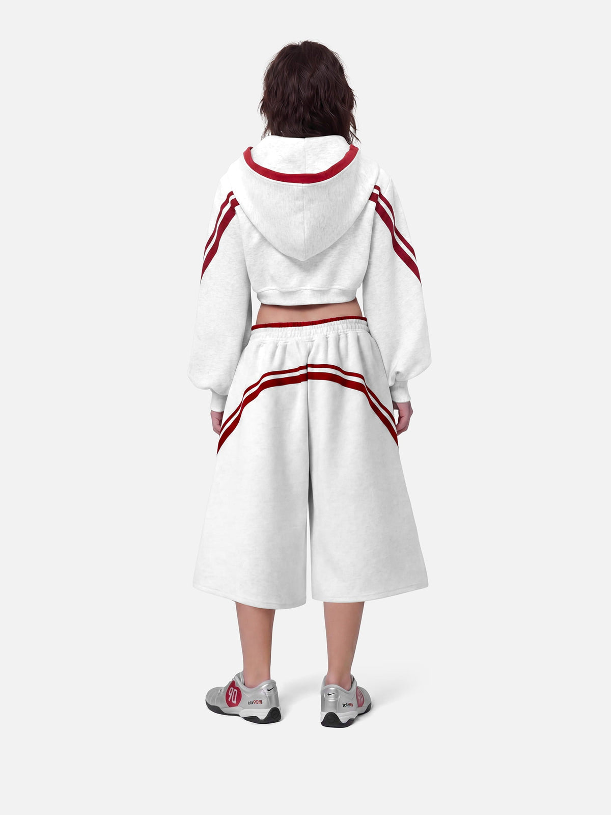 Aelfric Eden Cropped Contrast Stripe Zip Up Hoodie
