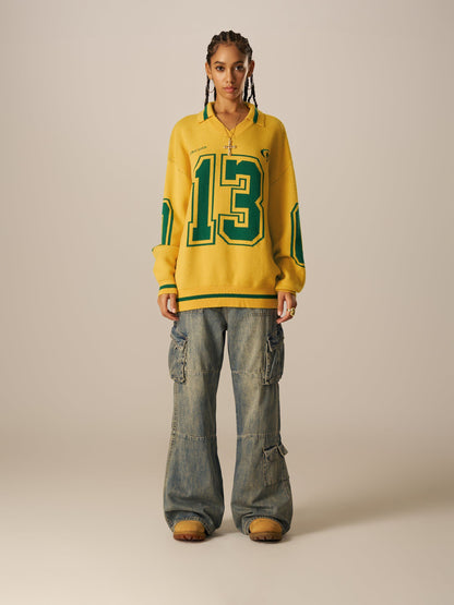 Aelfric Eden Number Graphic Polo Sweater