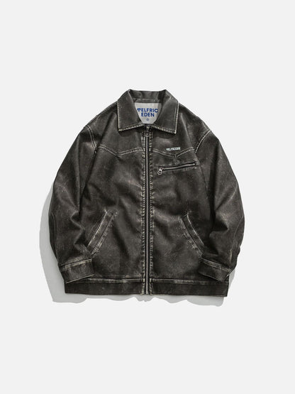 Aelfric Eden Retro Faux Leather Jacket