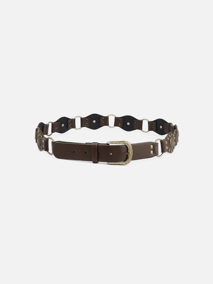 Vintage Rivet Faux Leather Belt