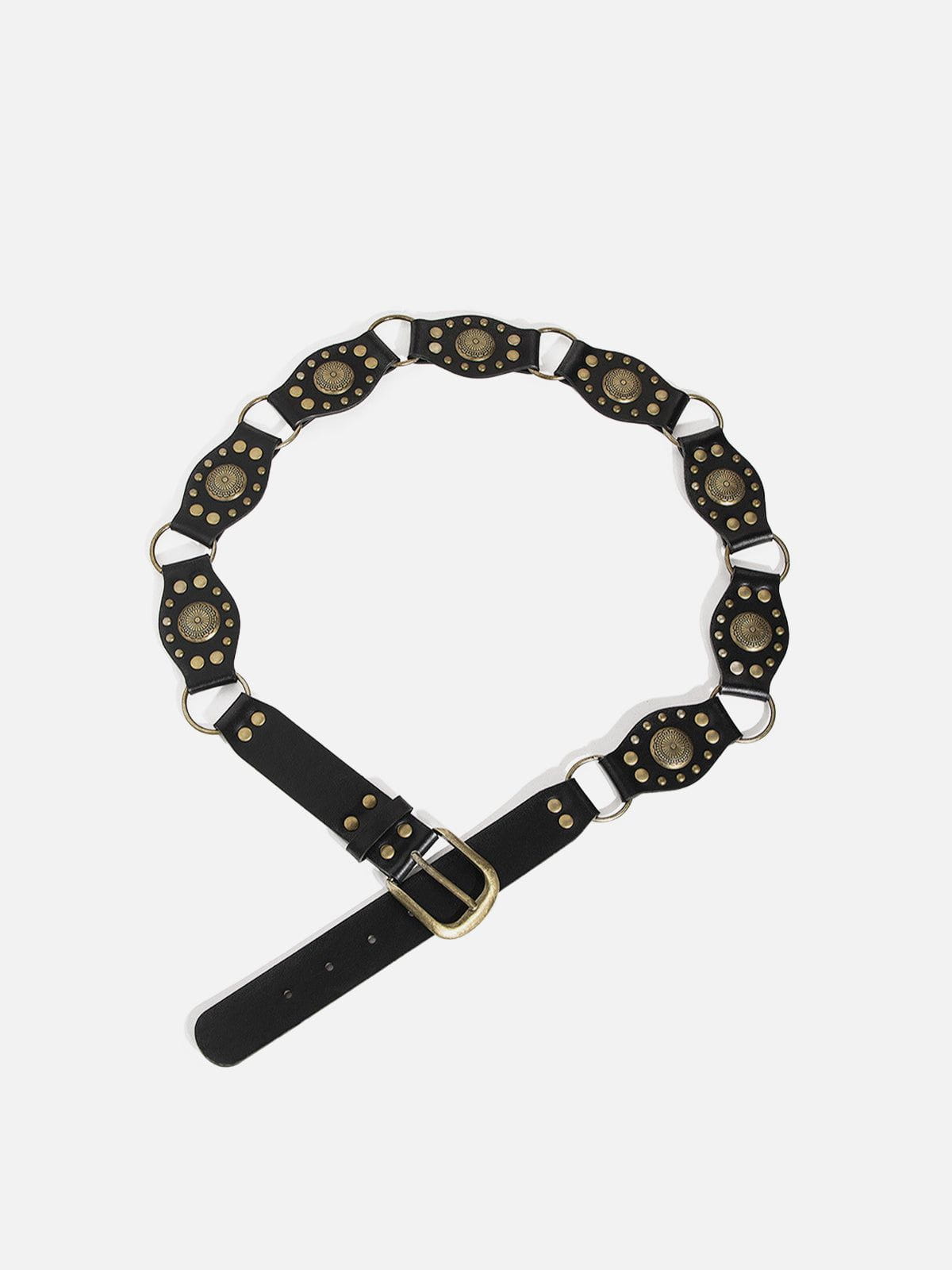 Vintage Rivet Faux Leather Belt