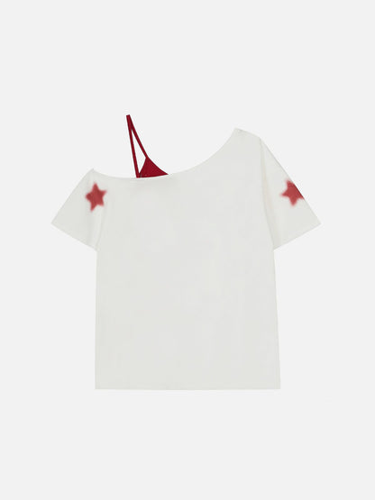 Aelfric Eden Star Graphic Off-The-Shoulder Tee