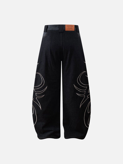 Aelfric Eden Baggy Barrel Embroidery Jeans